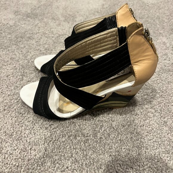 Black Suede Strap Wedge Sandals – size US 7 - Picture 8 of 11